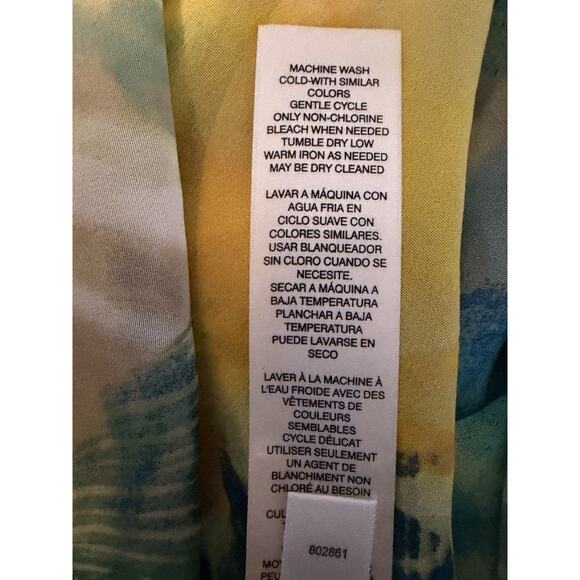 Chico's Blouse Womens‎ Size S/M Chiffon Top Kimono Tunic Tropical Vacation - Picture 5 of 6